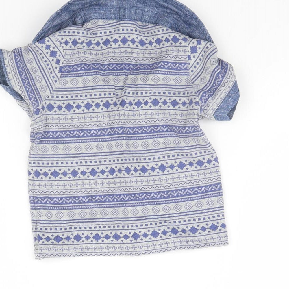 George Boys Blue Striped Basic Polo Size 12 Months