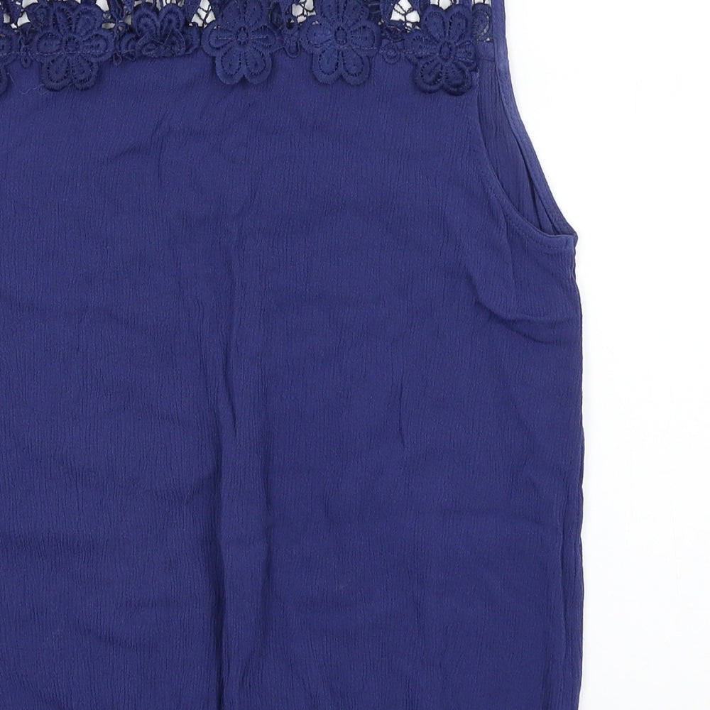 Brave Soul Womens Blue Basic Tank Size M