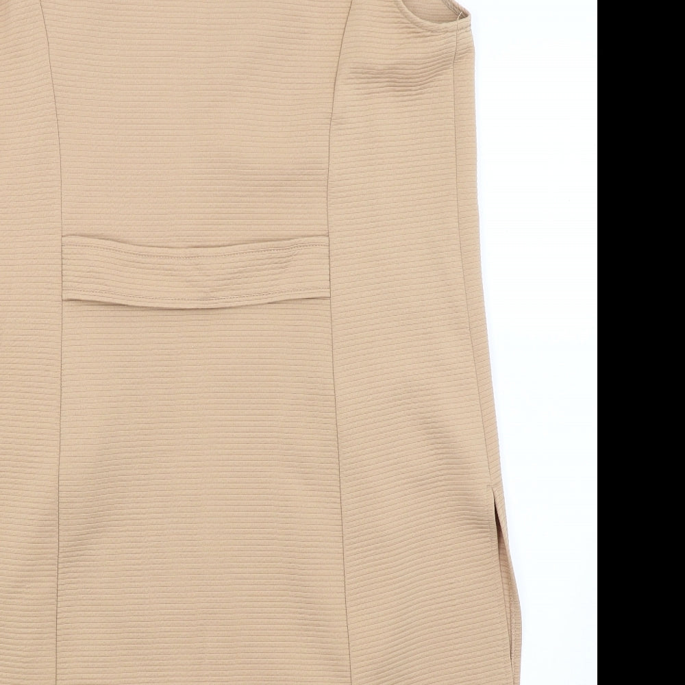 Peacocks Womens Beige Wrap Jumper Size 16