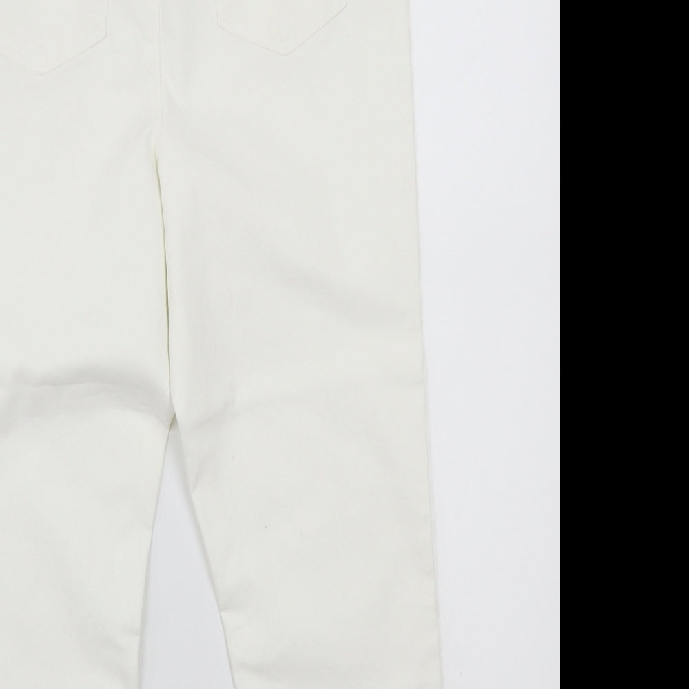 Payapa Womens White Cropped Jeans Size 12