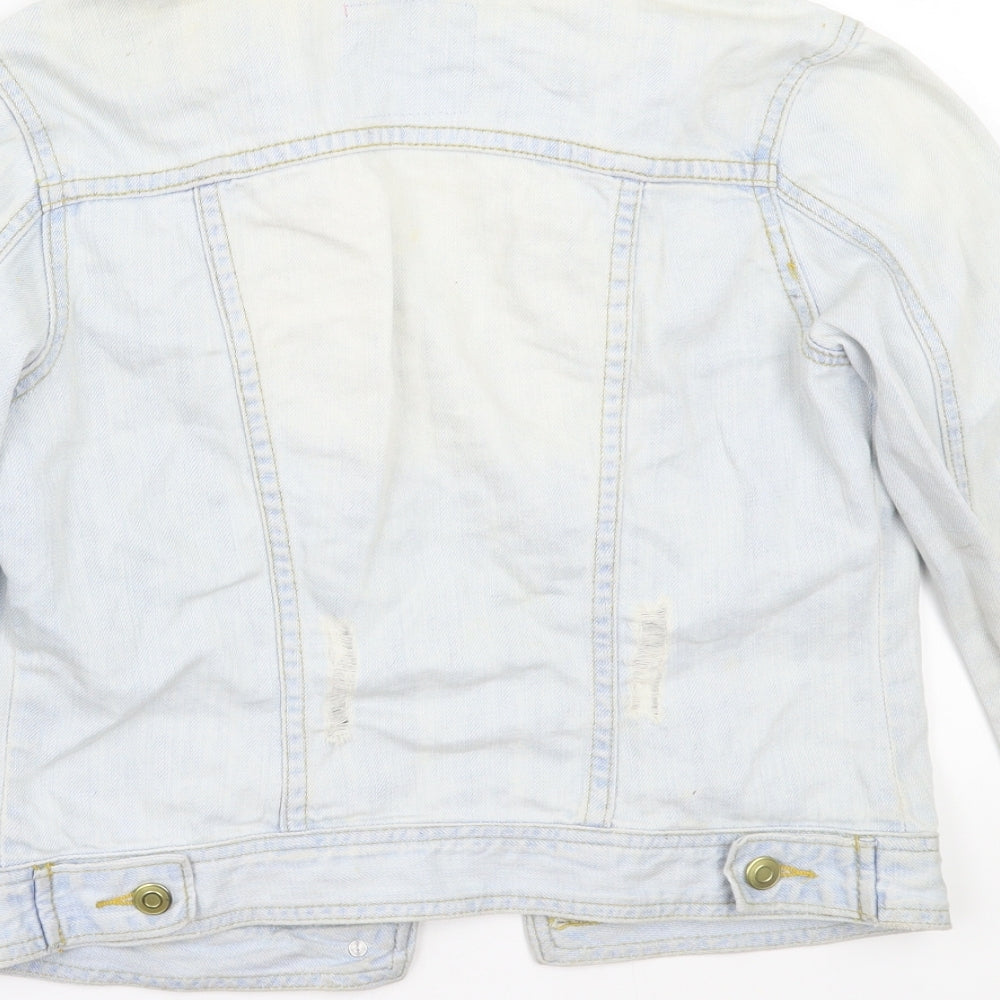 Denim & Co. Womens Blue Jacket Coat Size 6