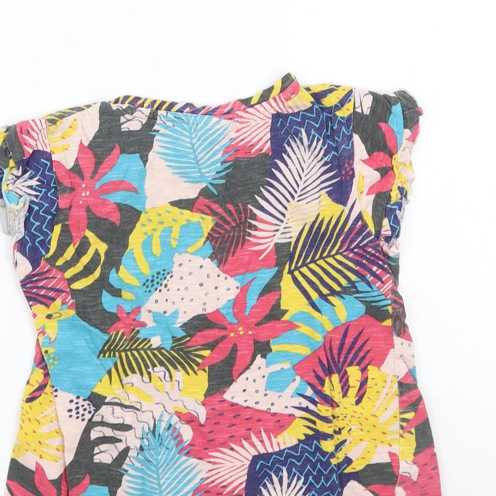 Zara Girls Multicoloured Floral Basic T-Shirt Size 6 Years