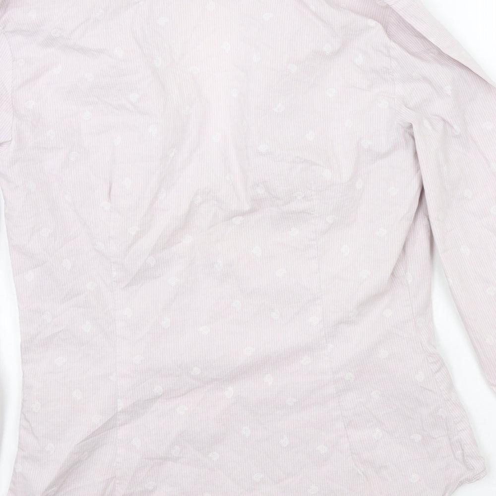 Zara Girls White Striped Basic Blouse Size M