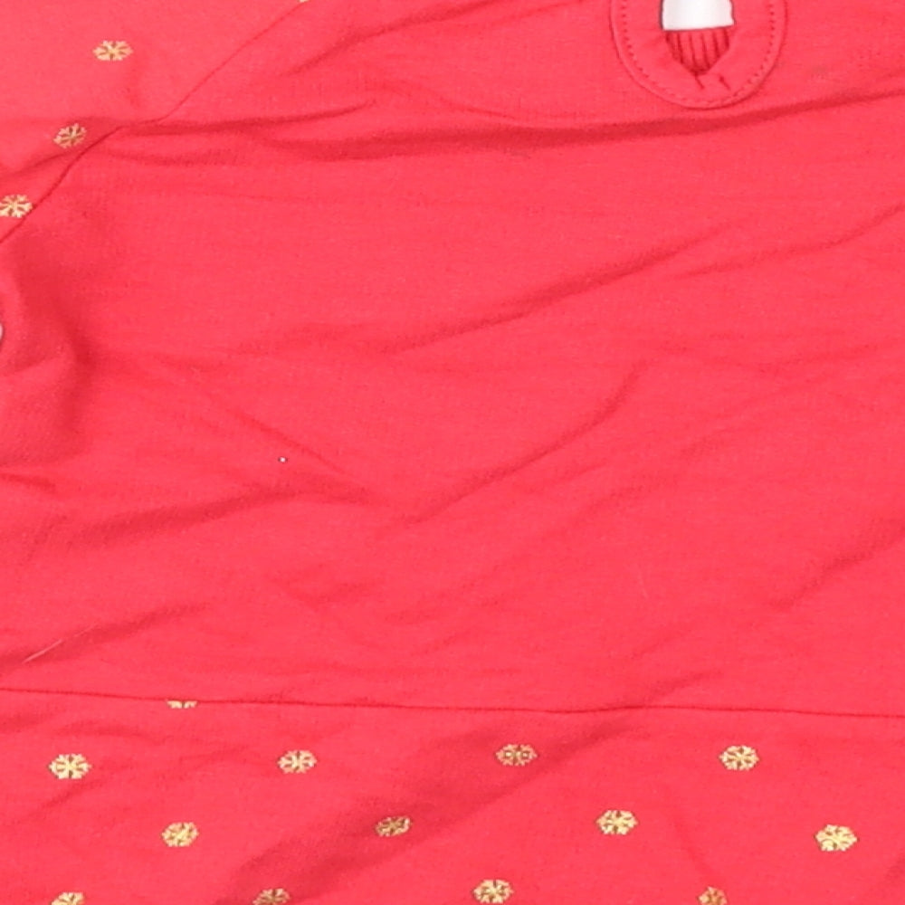 Pep&Co Girls Red Geometric Fit & Flare Size 6-9 Months - Xmas