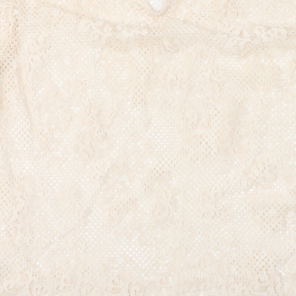 H&M Womens Pink Lace Basic Blouse Size L