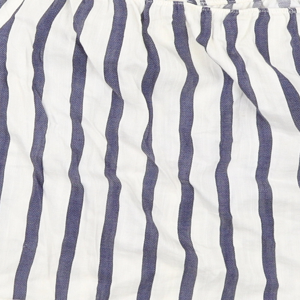 Miss Selfridge Womens Blue Striped Basic Blouse Size 10
