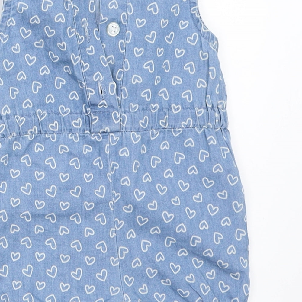 Earlydays Girls Blue Denim Romper One-Piece Size 0-3 Months