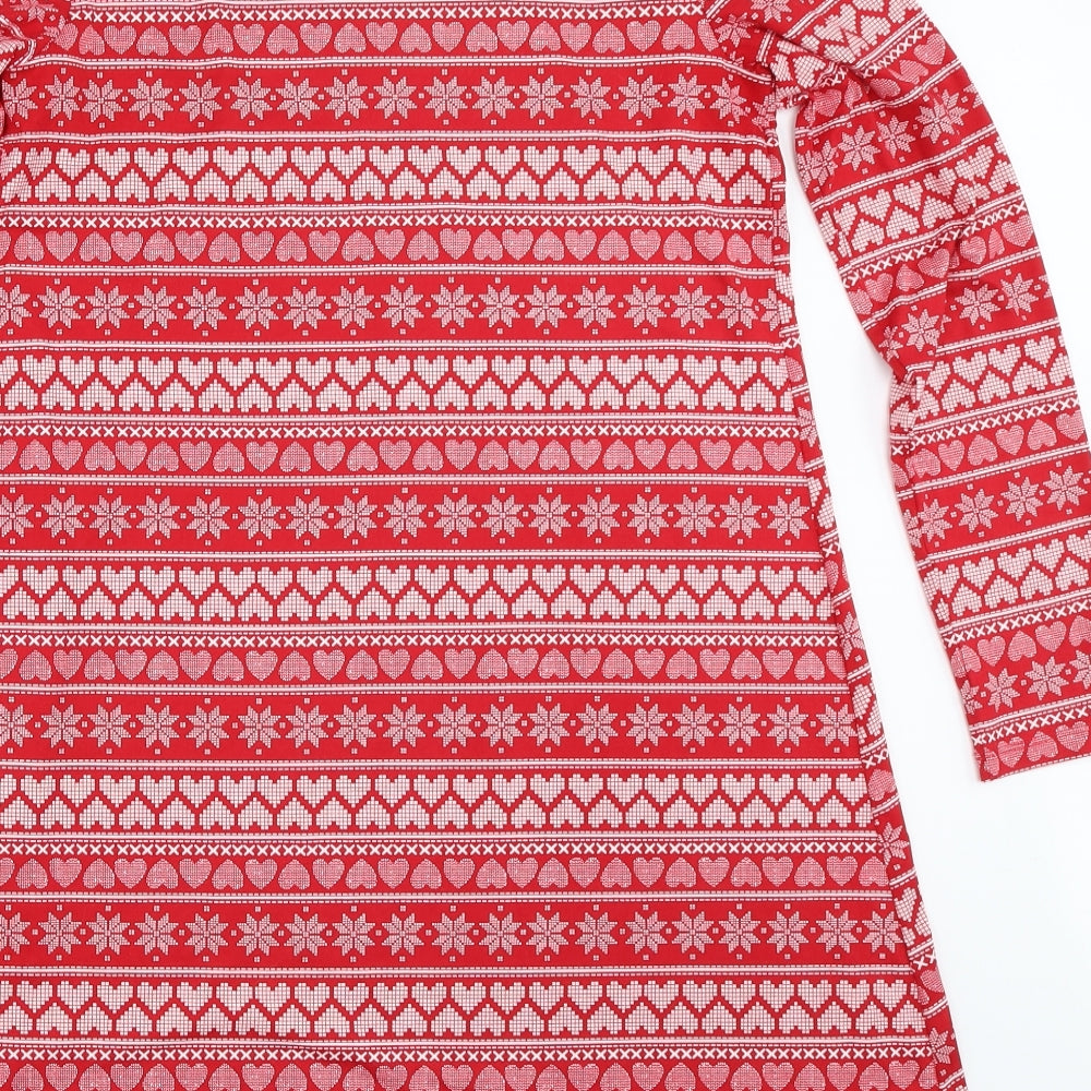 Matalan Womens Red Fair Isle Trapeze & Swing Size 10