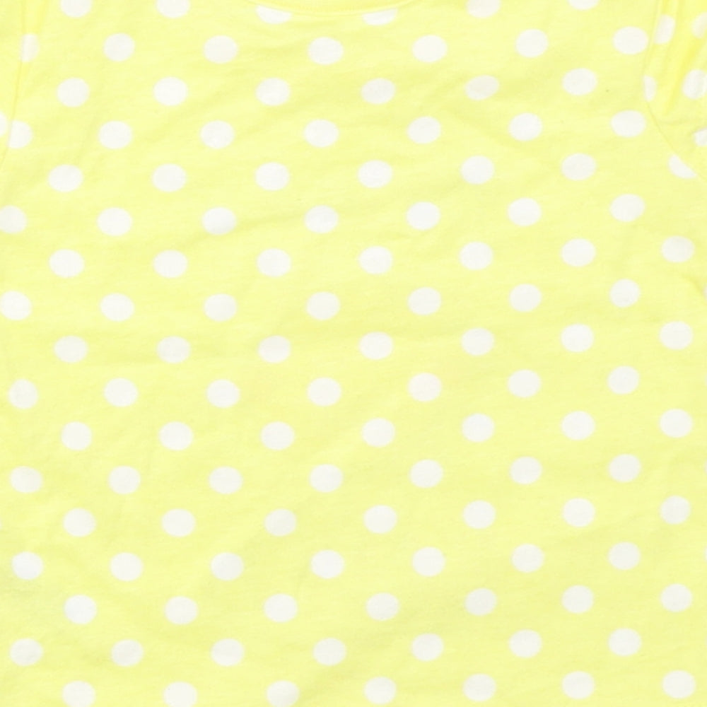 George Girls Yellow Polka Dot Basic T-Shirt Size 0-3 Months