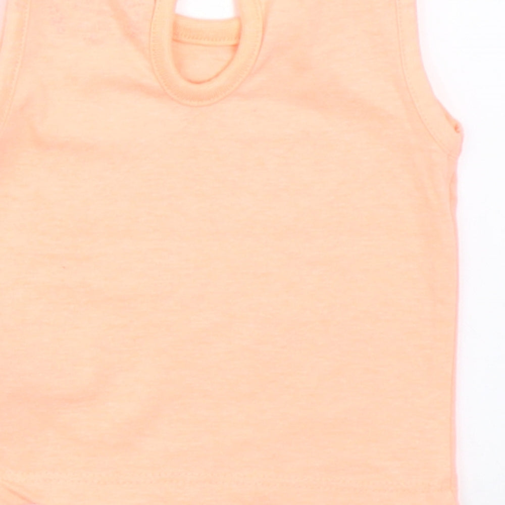 Earlydays Girls Orange Basic T-Shirt Size 0-3 Months