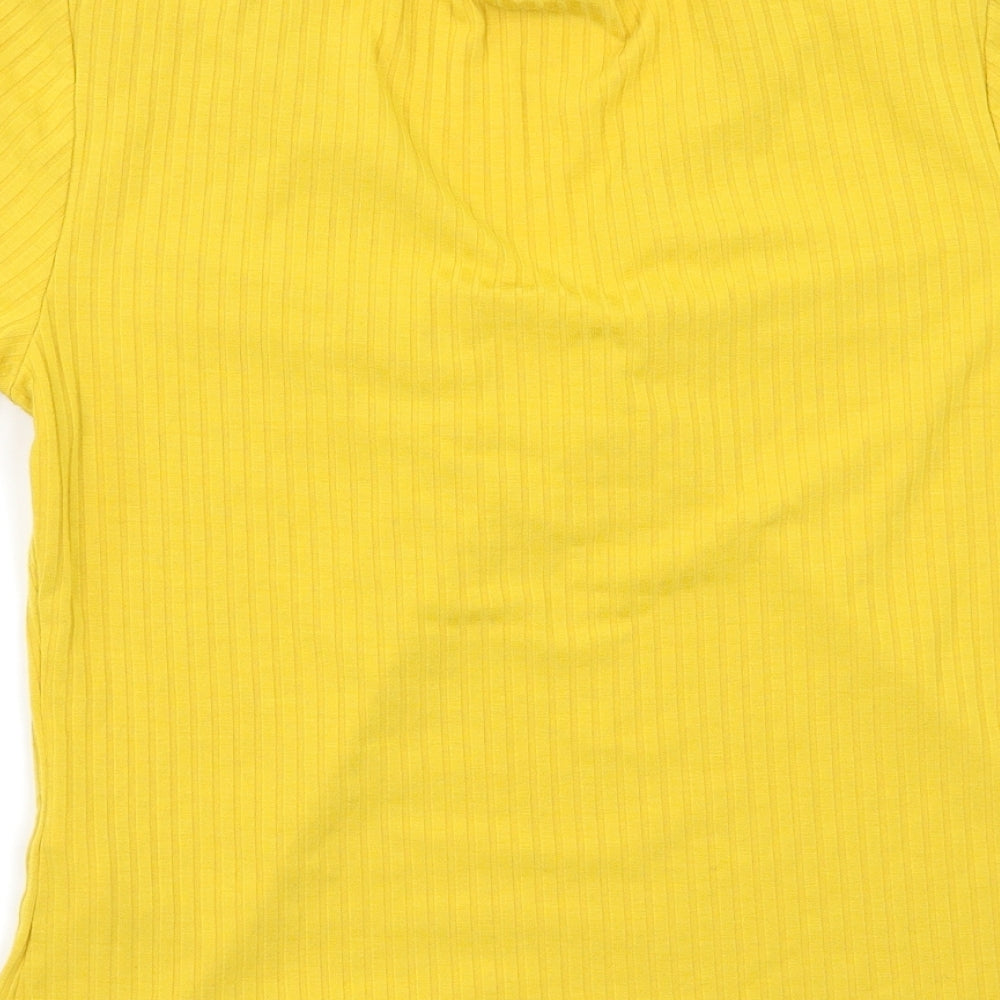 Pieces Womens Yellow Basic Blouse Size XL