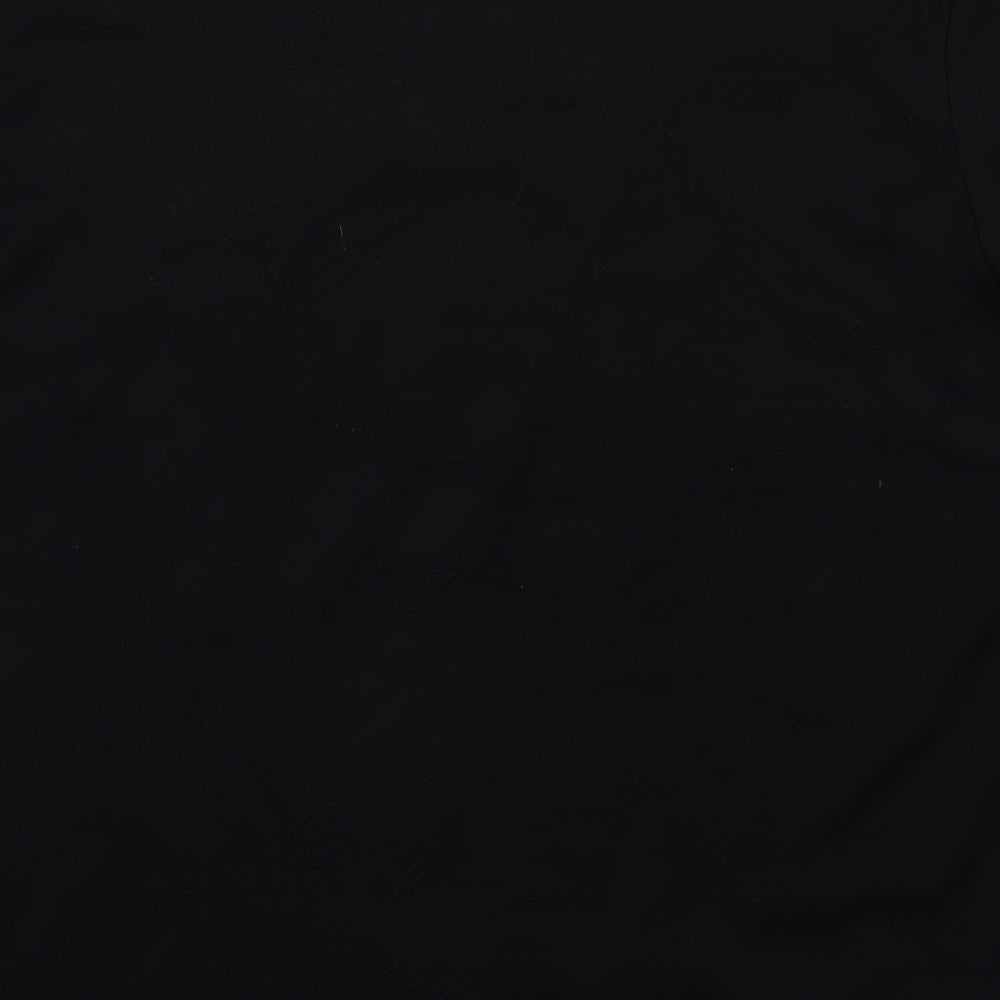 Bonita Womens Black Floral Basic Blouse Size XL
