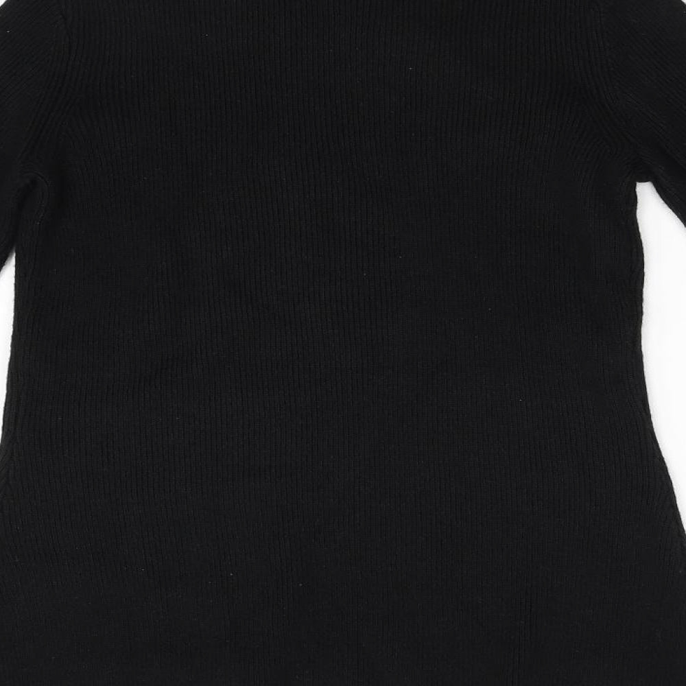 Warehouse Womens Black Knit Pullover Jumper Size 10