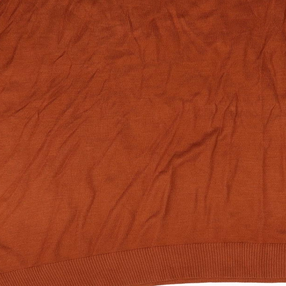 H&M Mens Orange Knit Pullover Jumper Size S