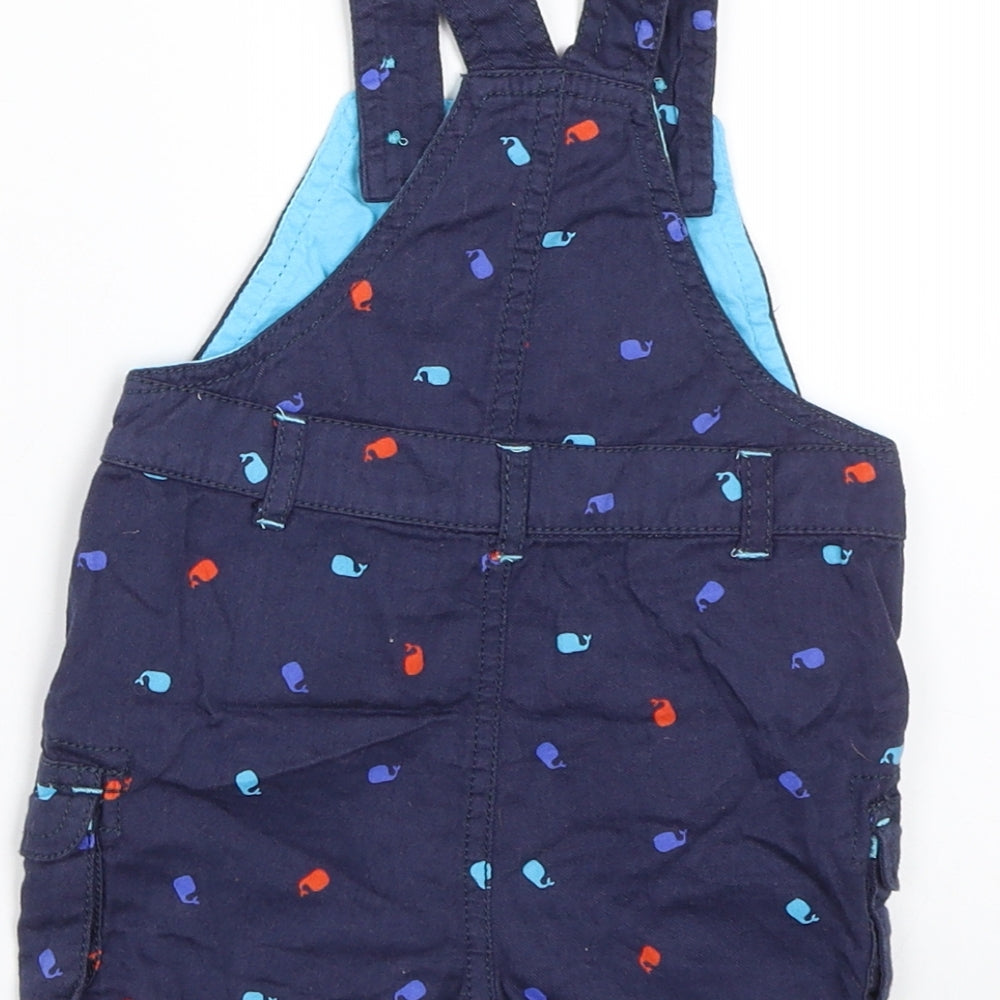 Mini Club Baby Blue Dungaree One-Piece Size 0-3 Months - Whales