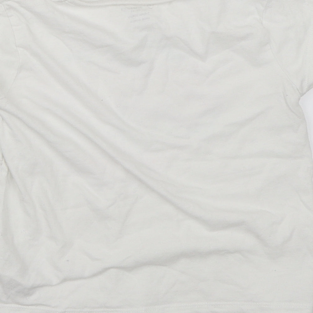 Primark Girls White Basic T-Shirt Size 3-4 Years - Seashell