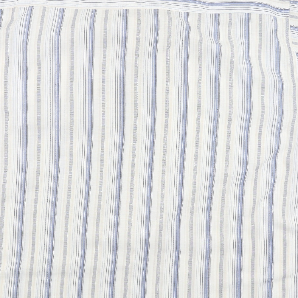 Rich brother Mens White Striped Button-Up Size 17.5