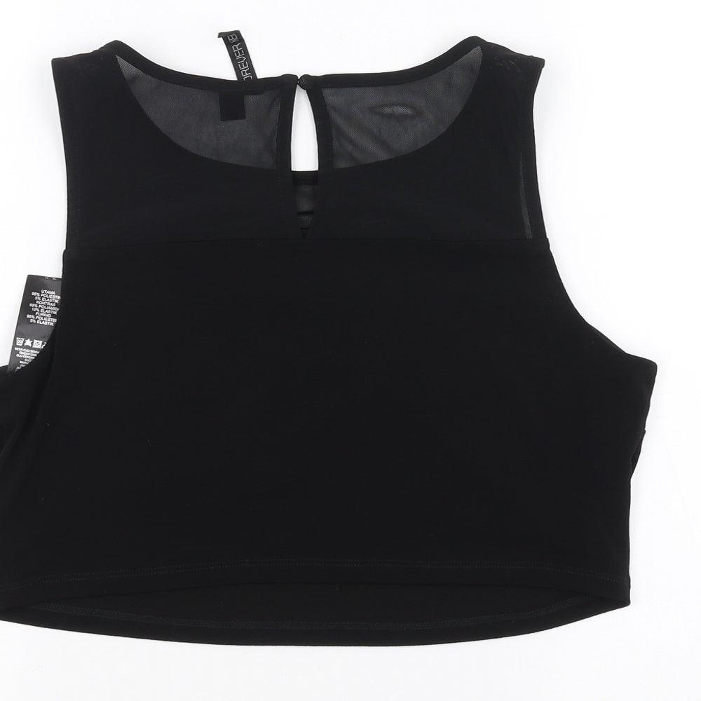 FOREVER 21 Womens Black Basic T-Shirt Size 12