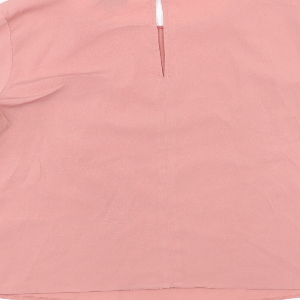 Topshop Womens Pink Basic T-Shirt Size 10