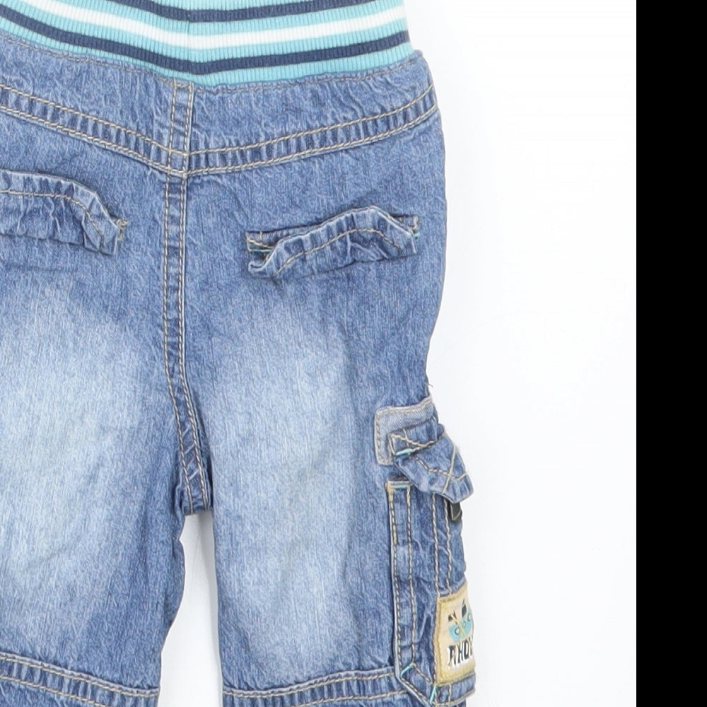 Marks & Spencer Boys Blue Denim Cargo Jeans Size 3-6 Months