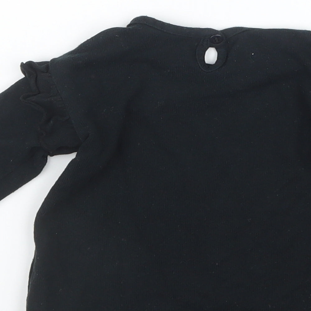 George Girls Black Pullover Jumper Size 9-12 Months
