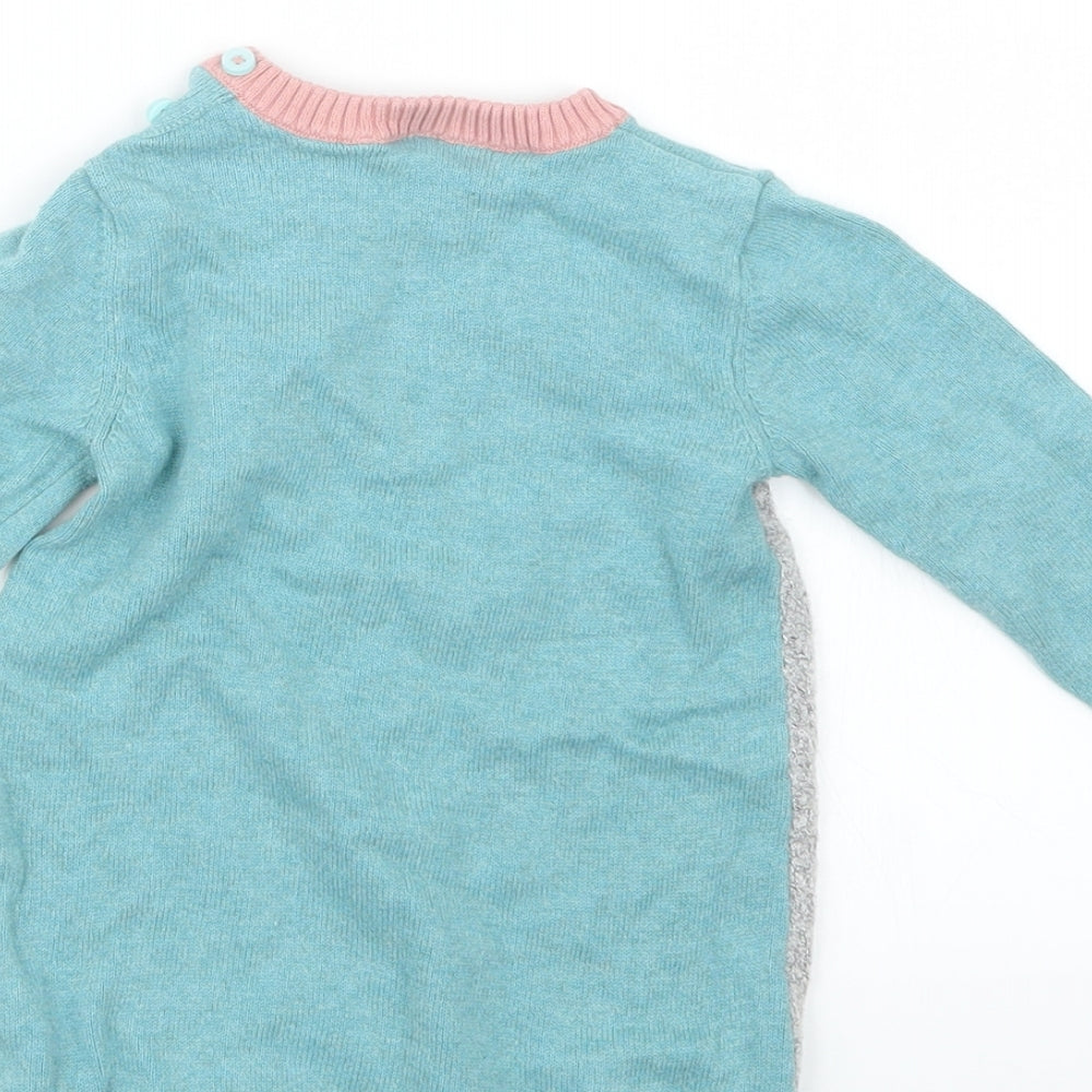 TU Girls Blue Knit Pullover Jumper Size 6-9 Months