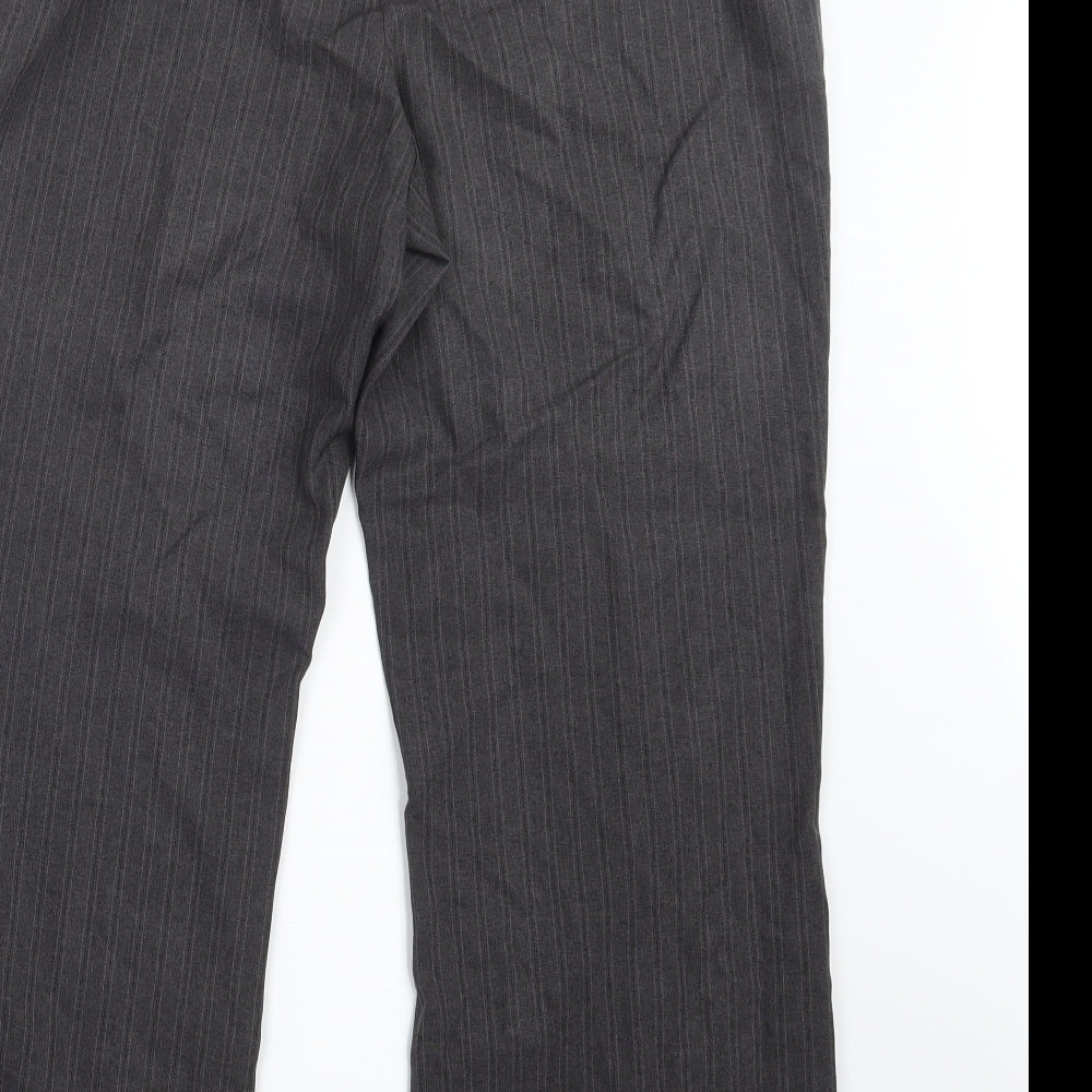 Bonmarché Womens Brown Striped Trousers Size 14 L27 in