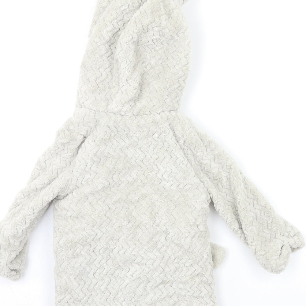 F&F Girls Grey Fleece Kimono Gown Size 6-9 Months