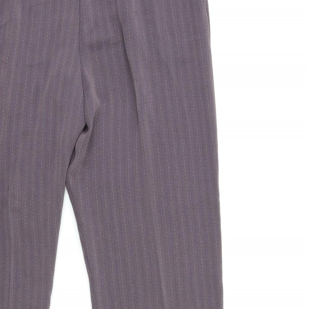 Preworn Womens Purple Striped Trousers Size 36 in L28 in