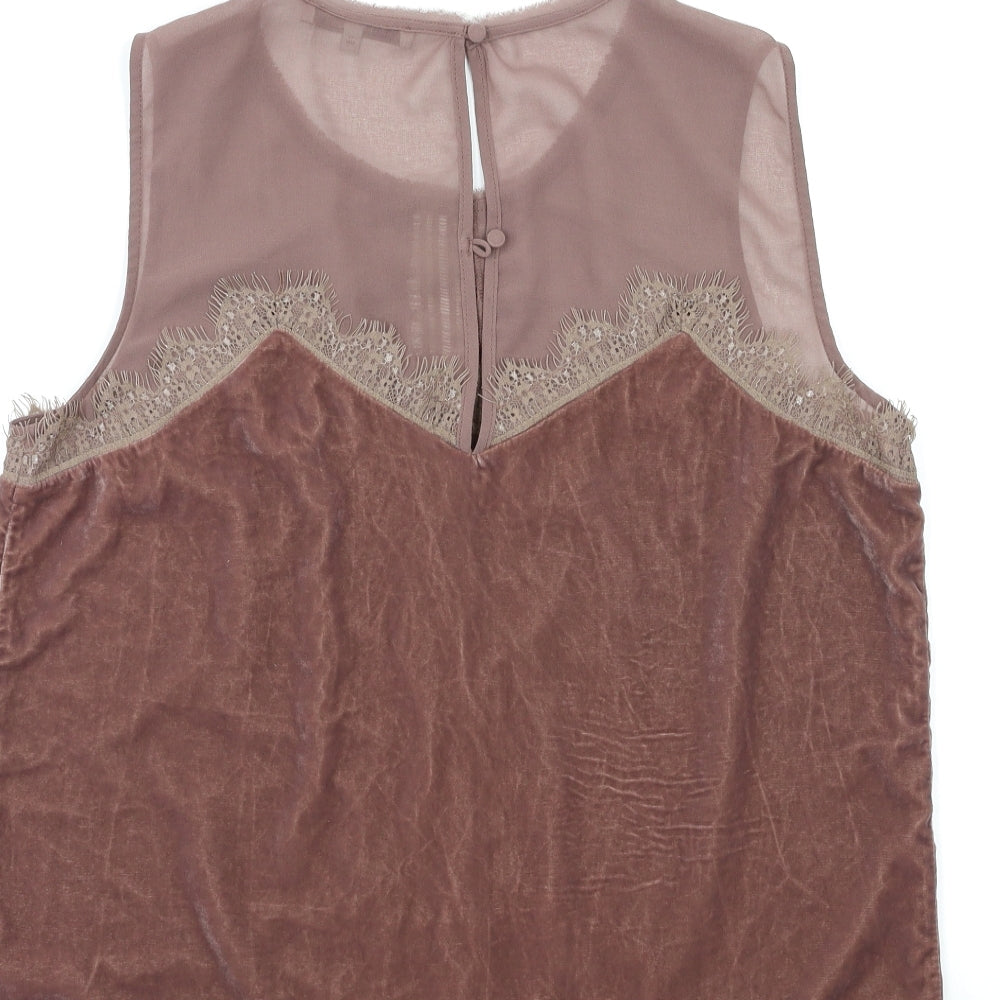 NEXT Womens Purple Velour Basic Tank Size 14