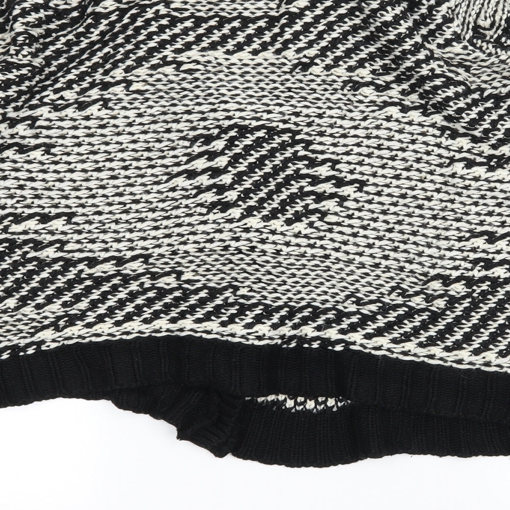 Dorothy Perkins Womens Black Geometric Knit Cardigan Jumper Size 6