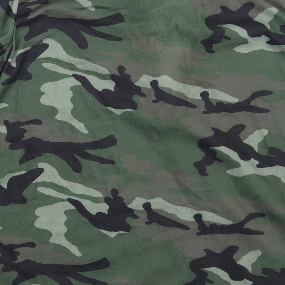 Preworn Womens Multicoloured Camouflage Basic T-Shirt One Size