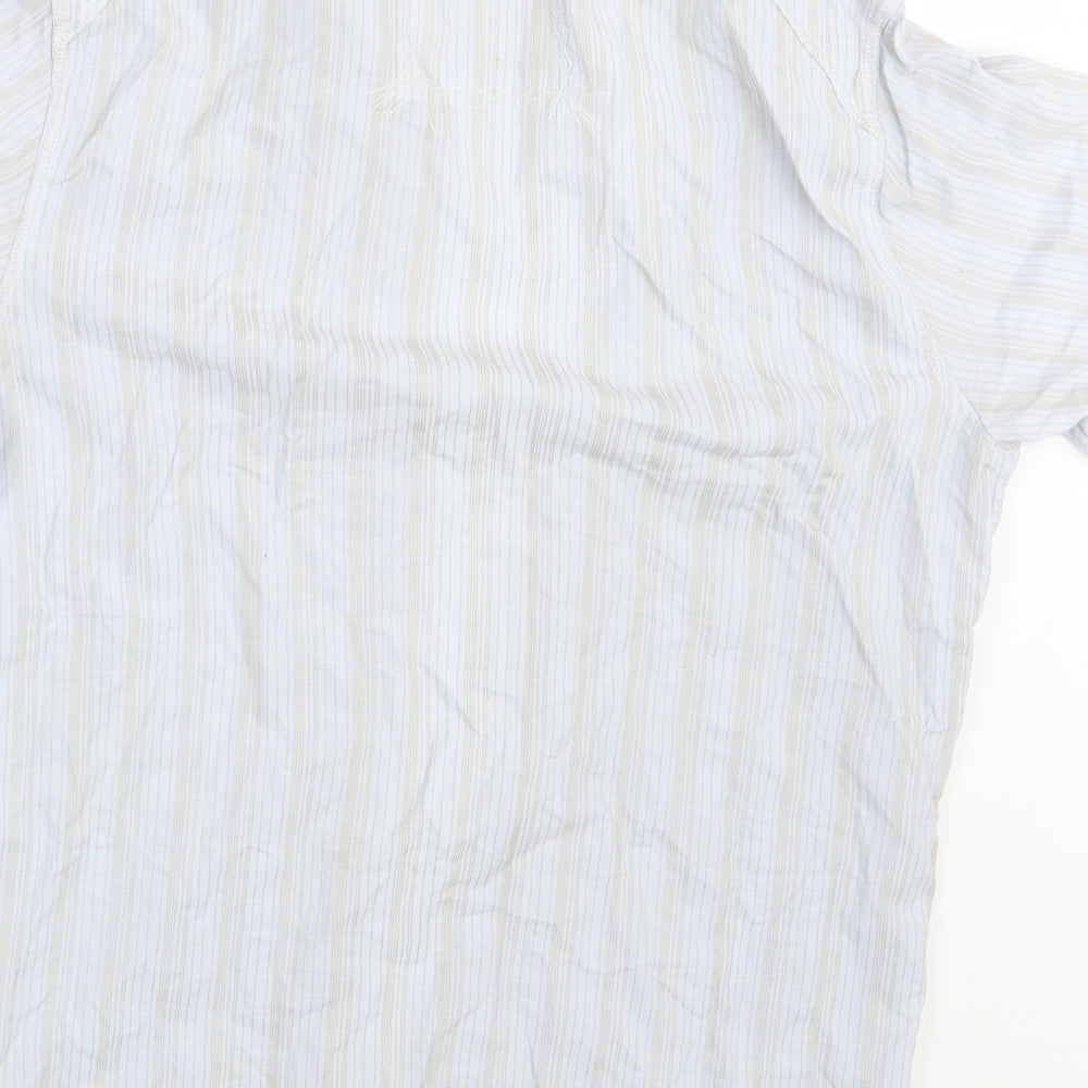NEXT Mens Blue Striped Button-Up Size M