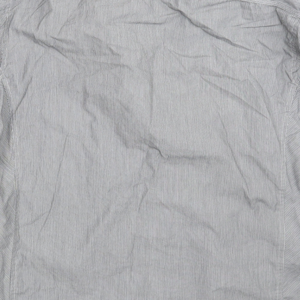 NEXT Mens Grey Striped Button-Up Size L
