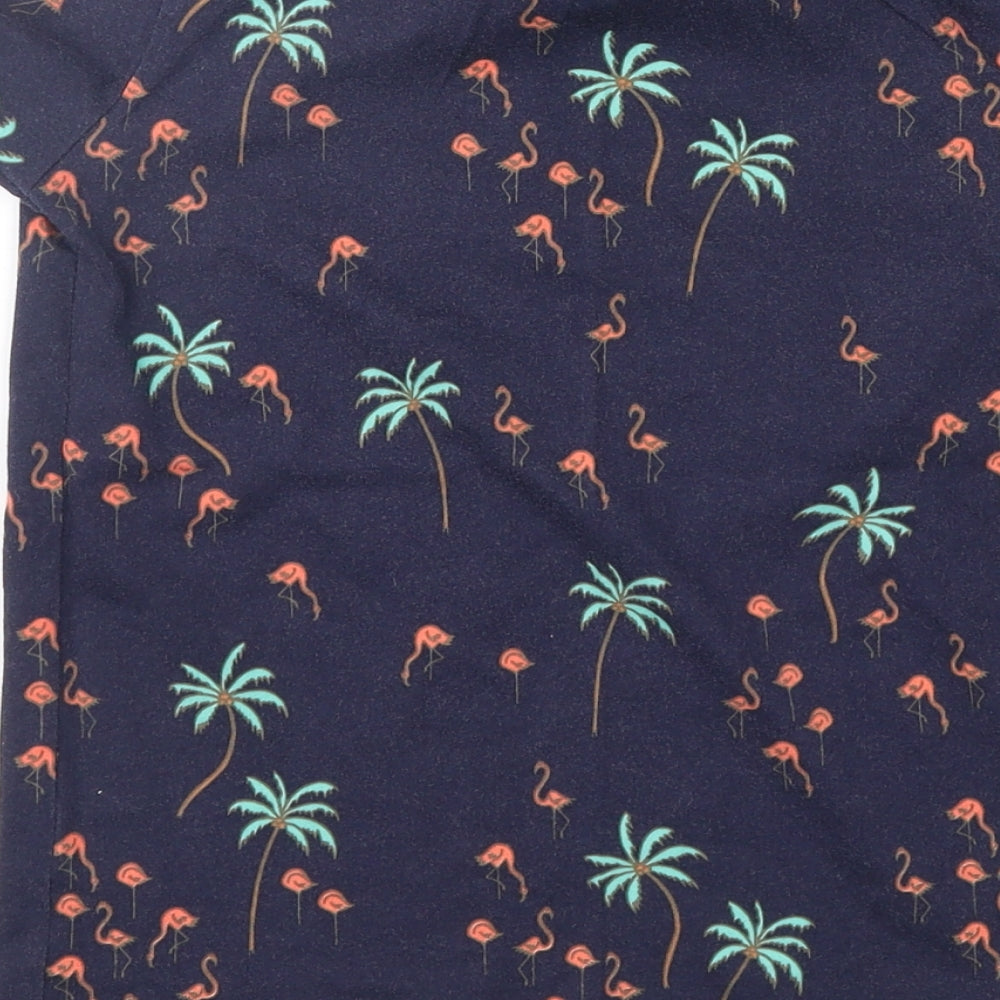 Matalan Girls Blue Geometric Basic T-Shirt Size 7 Years