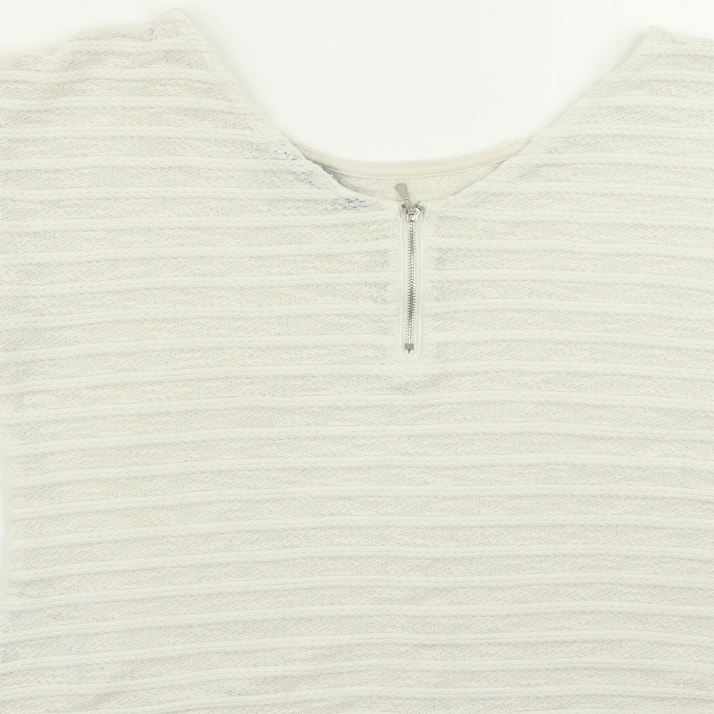 New Look Womens White Basic T-Shirt Size 12