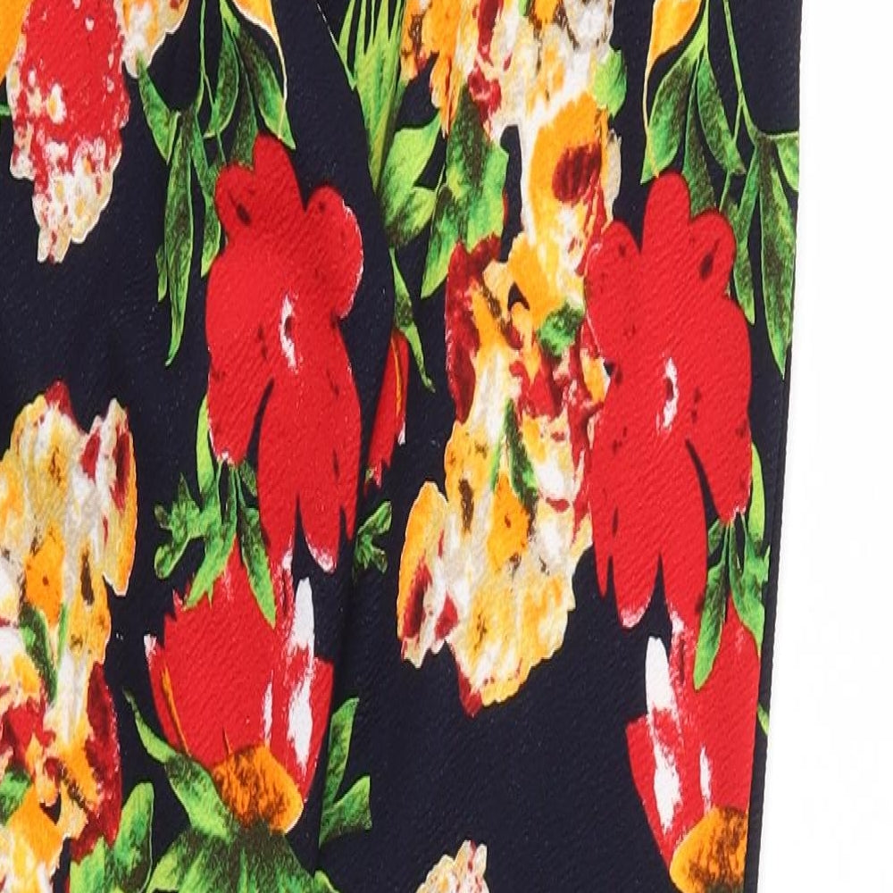 MISSI Womens Multicoloured Floral Trousers Size 10 L29 in - Stretch waistband