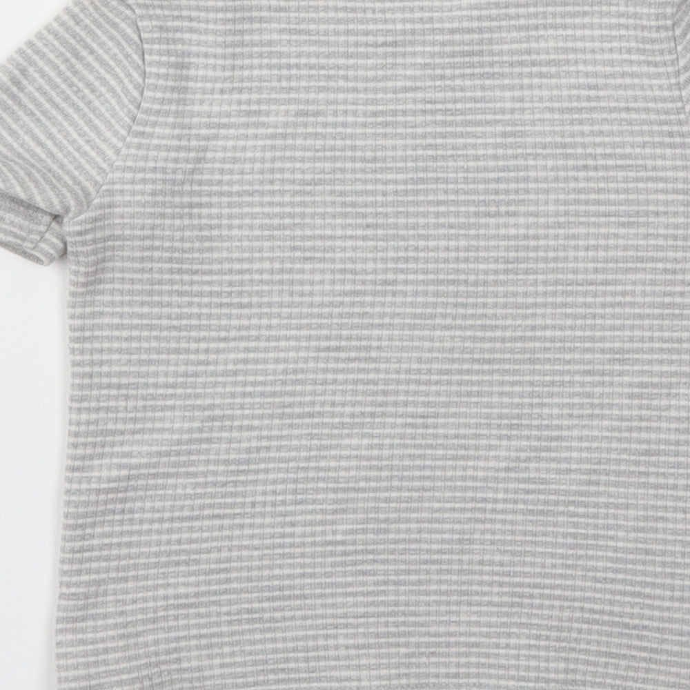 F&F Boys Grey Striped Basic T-Shirt Size 5-6 Years