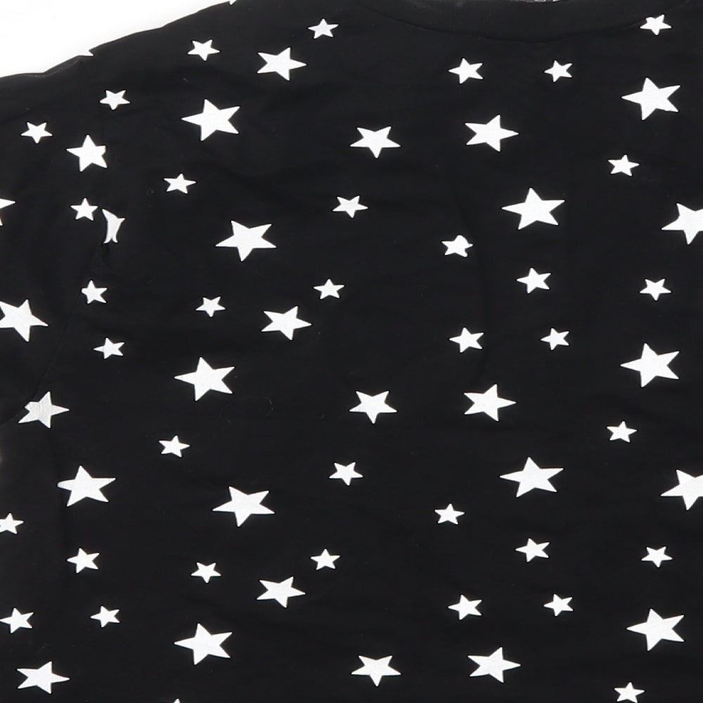 Primark Girls Black Argyle/Diamond Basic T-Shirt Size 2XS