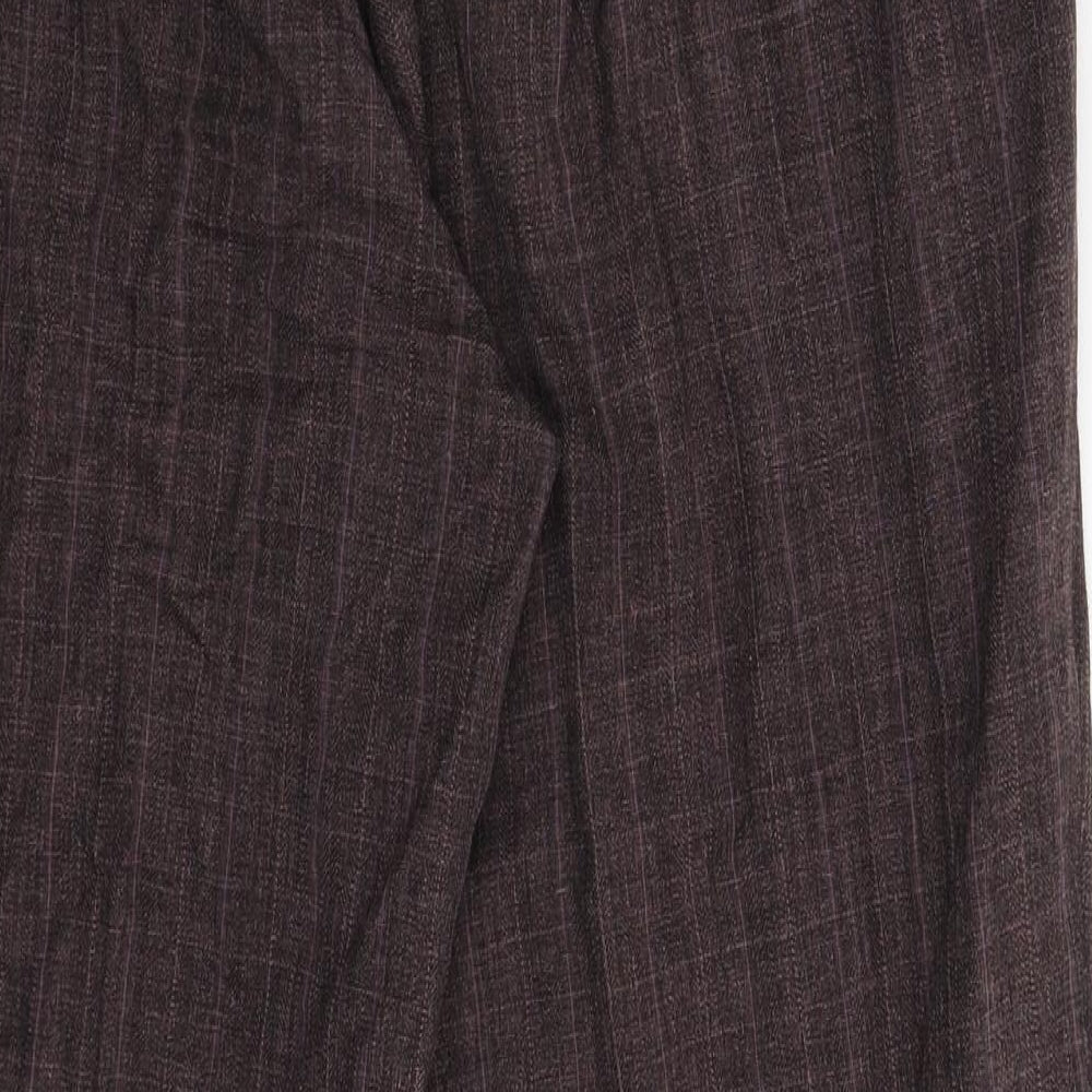 Bonmarché Womens Grey Check Trousers Size 16 L29 in