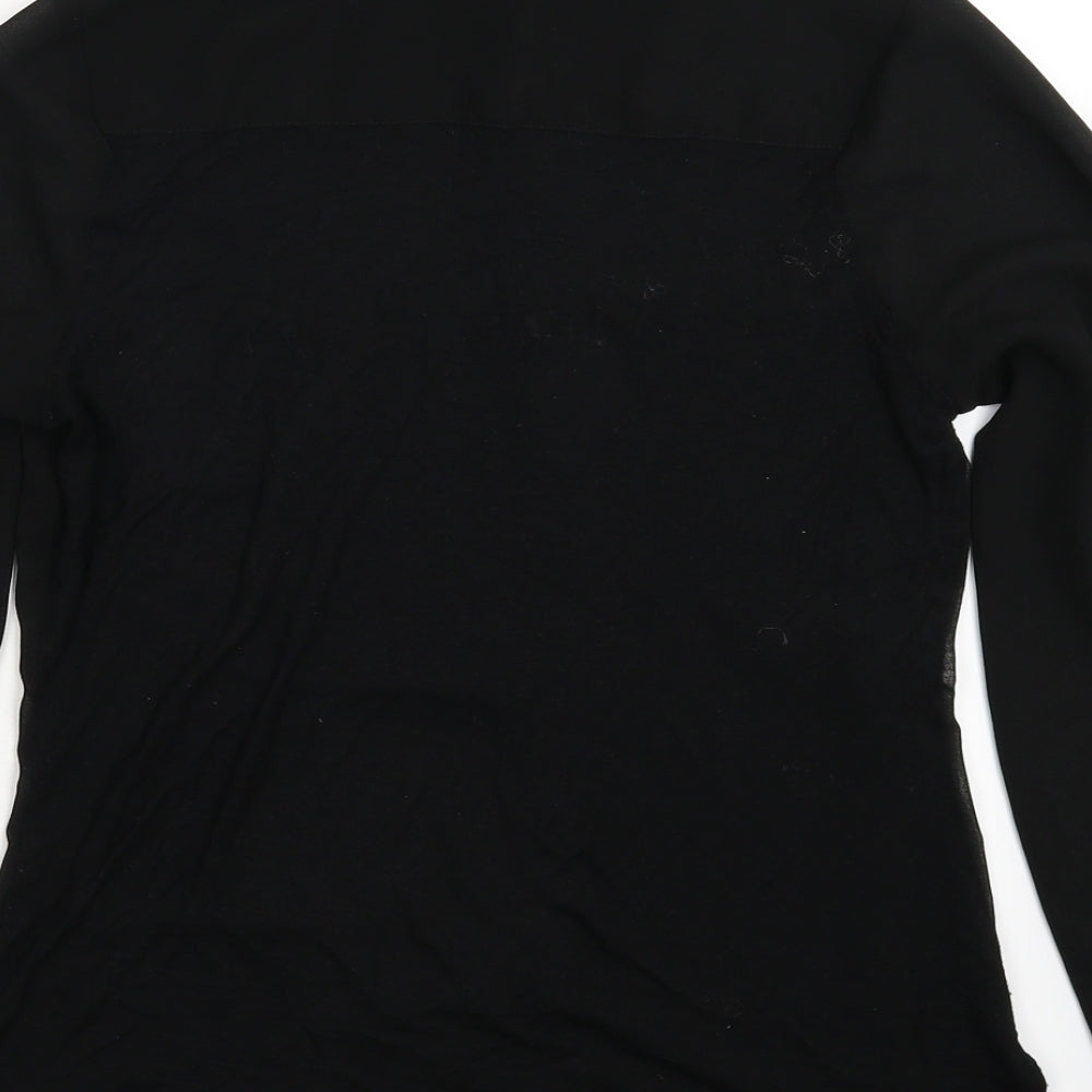 Papaya Womens Black Basic Button-Up Size 10