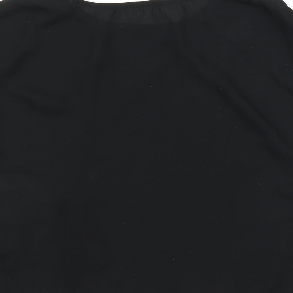 Preworn Womens Black Basic Blouse Size S