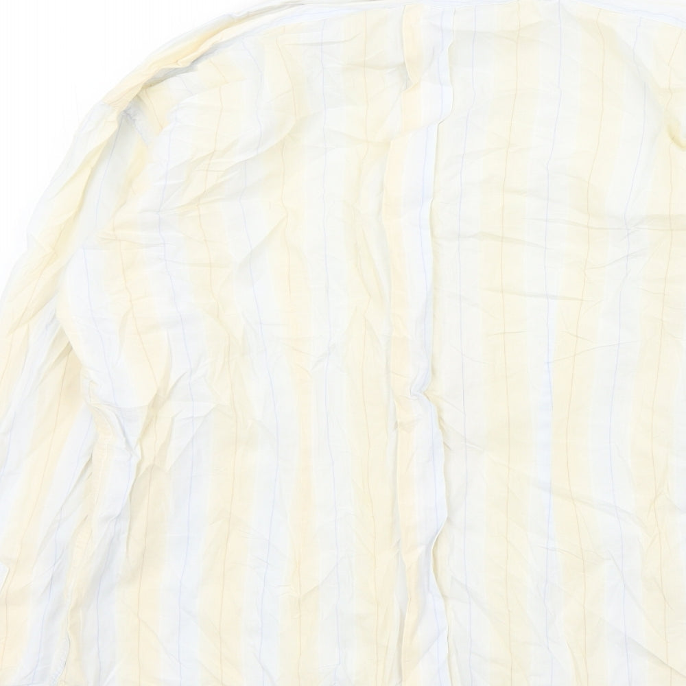Full Circle Mens Beige Striped Button-Up Size M