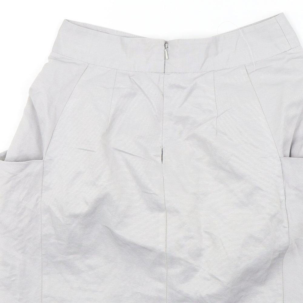 Topshop Womens Grey A-Line Skirt Size 8