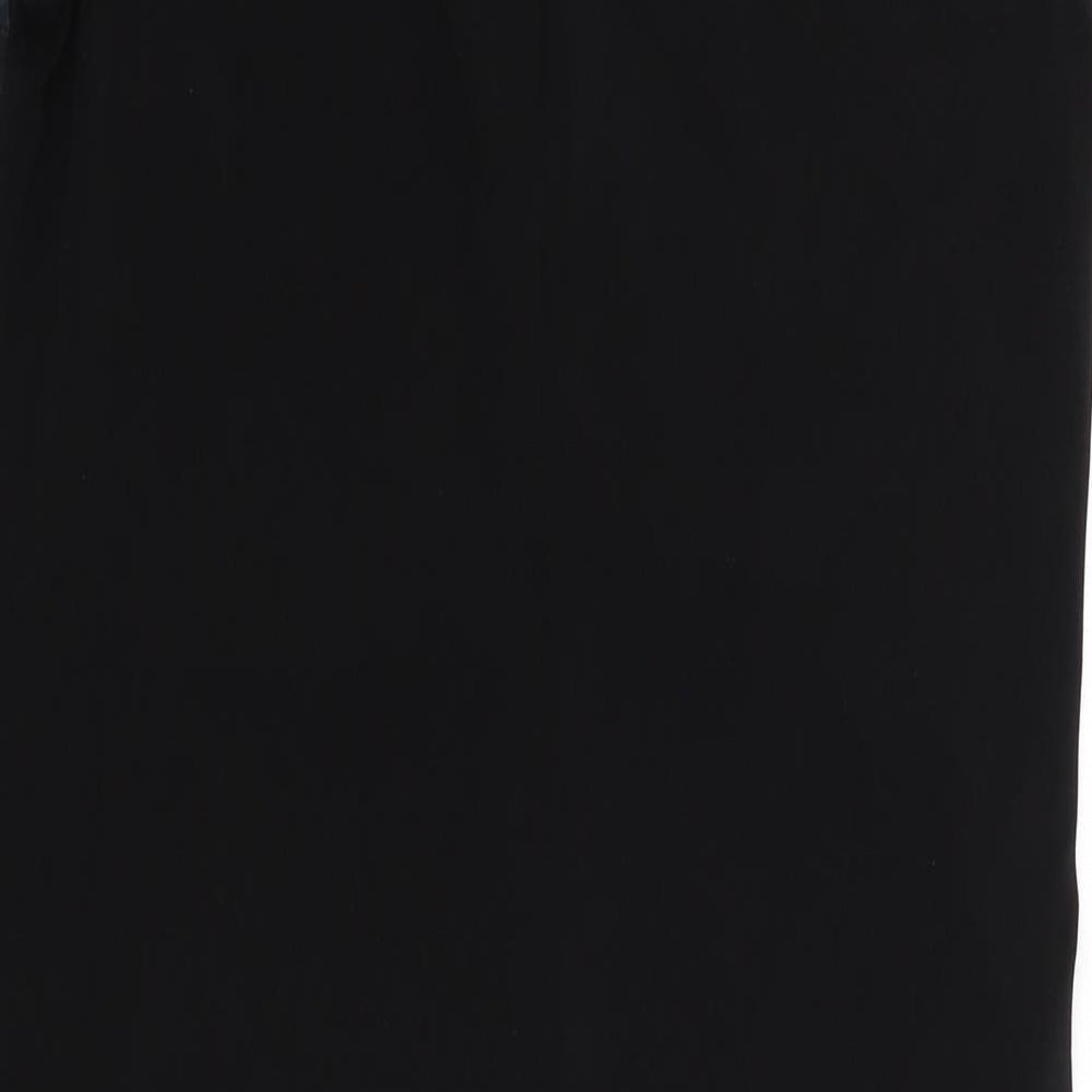 Body Flirt Womens Black Floral A-Line Size 40