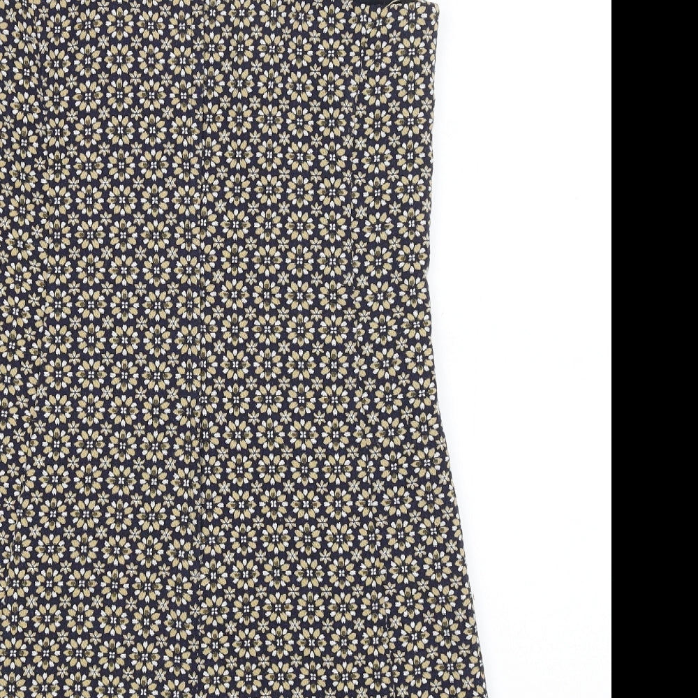 New Look Womens Black Floral A-Line Size 8