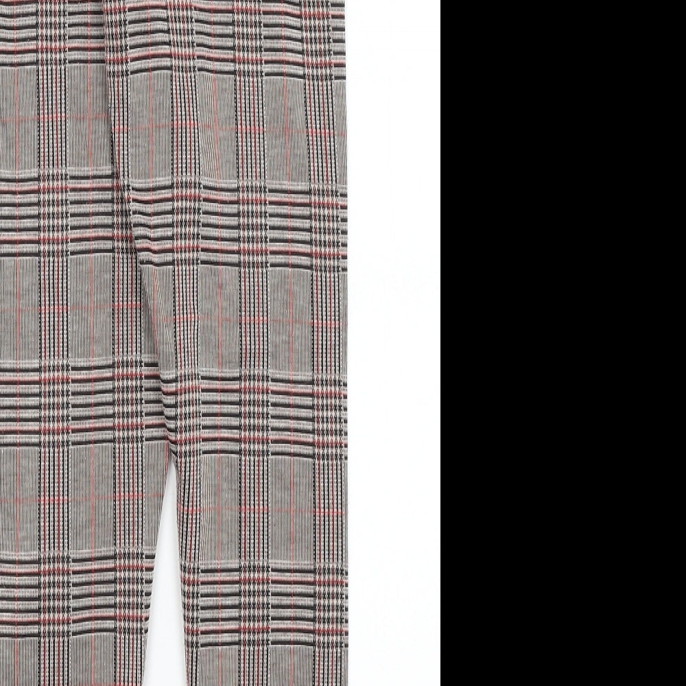 Marks & Spencer Womens Brown Plaid Trousers Size 6 L25.5 in