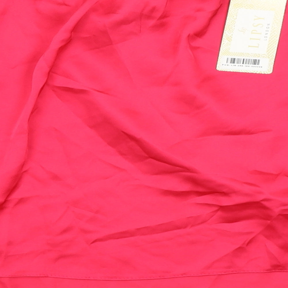 Lipsy London Womens Pink Basic Blouse Size 18