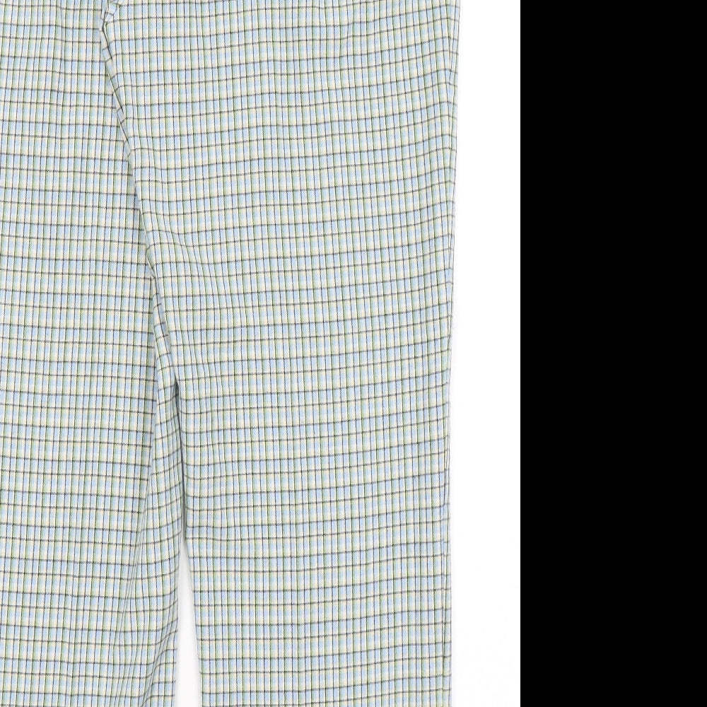 Amy Moore Womens Green Check Trousers Size 18 L28 in