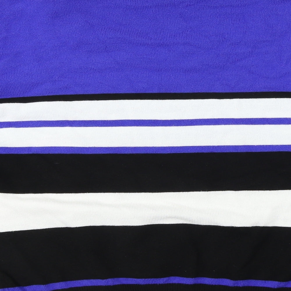TEXT Womens Blue Striped Pullover Jumper Size M